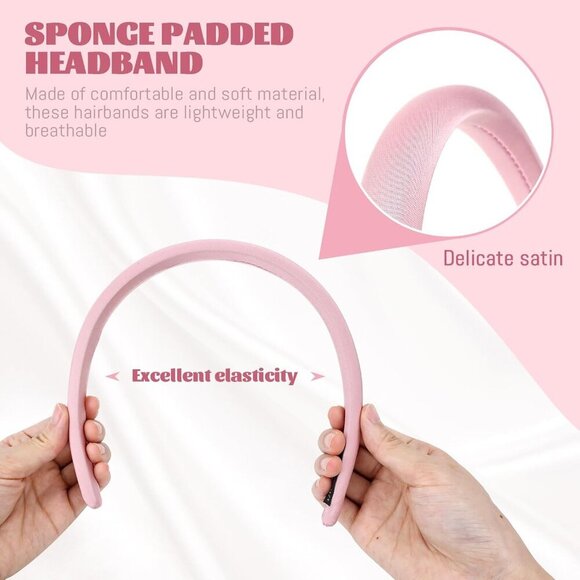 10 Pieces Super Soft & Comfortable Sponge Padded Headbands Hair Bands Hoops Acce - Picture 3 of 9